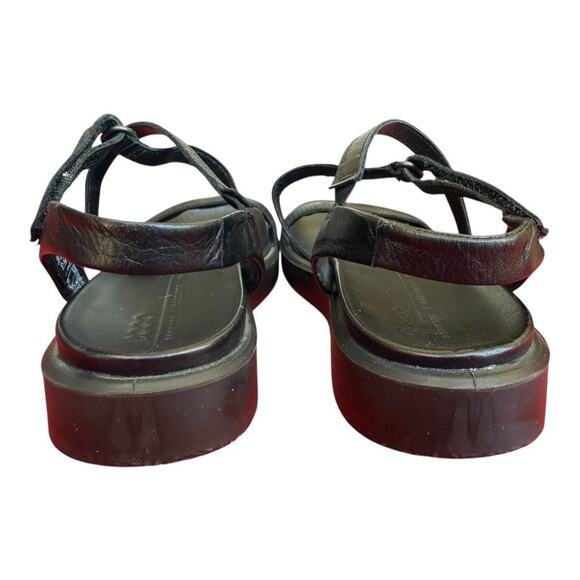 Ecco Flowt Lux Black Leather Sandal Women size 37 US 6-6.5 - Picture 3 of 5